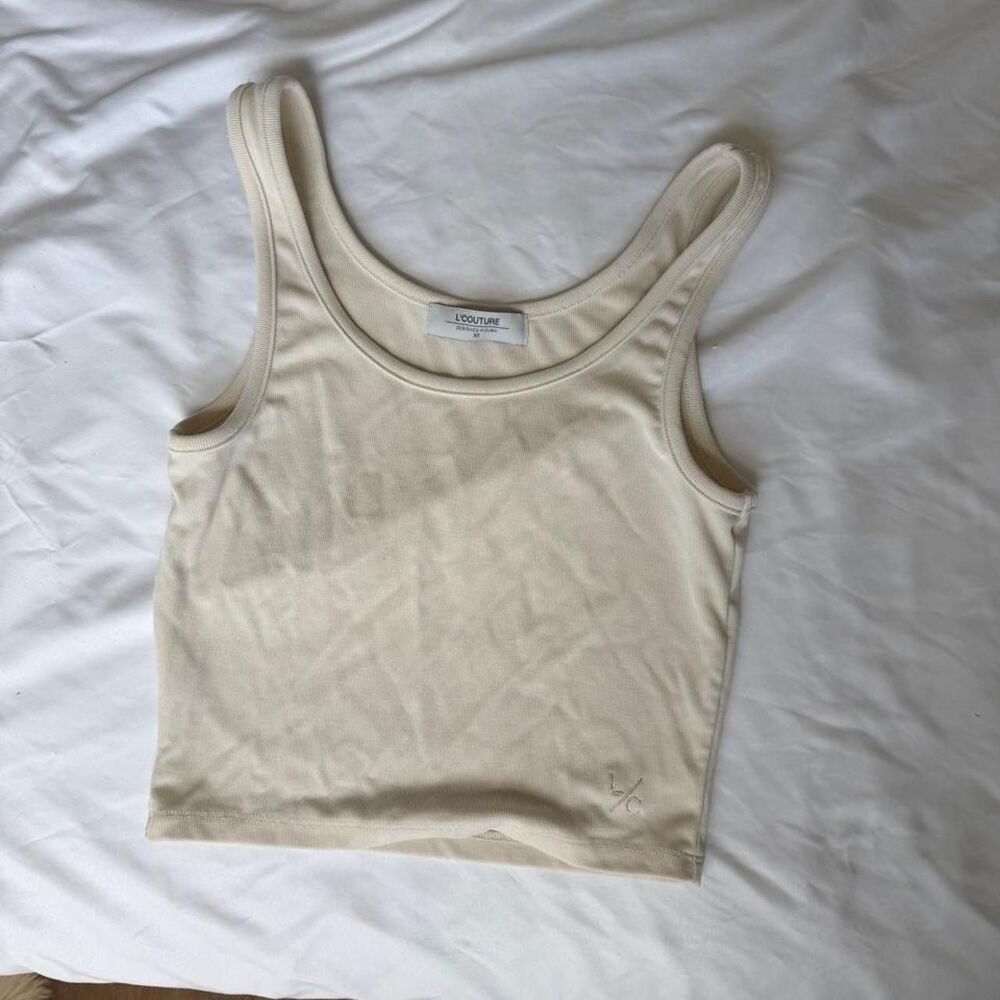 Unbranded Women's Cream and Tan Crop-top